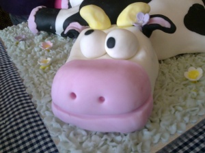 Cow cake head