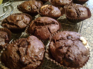 Triple chocolate muffins... about as chocolatey as it gets