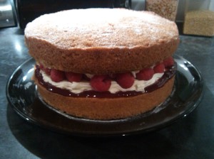 Raspberry and lemon layer cake